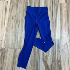 Lululemon Base Pace High-Rise Tight Leggings Cropped 4‎ Blue Active Yoga Casual